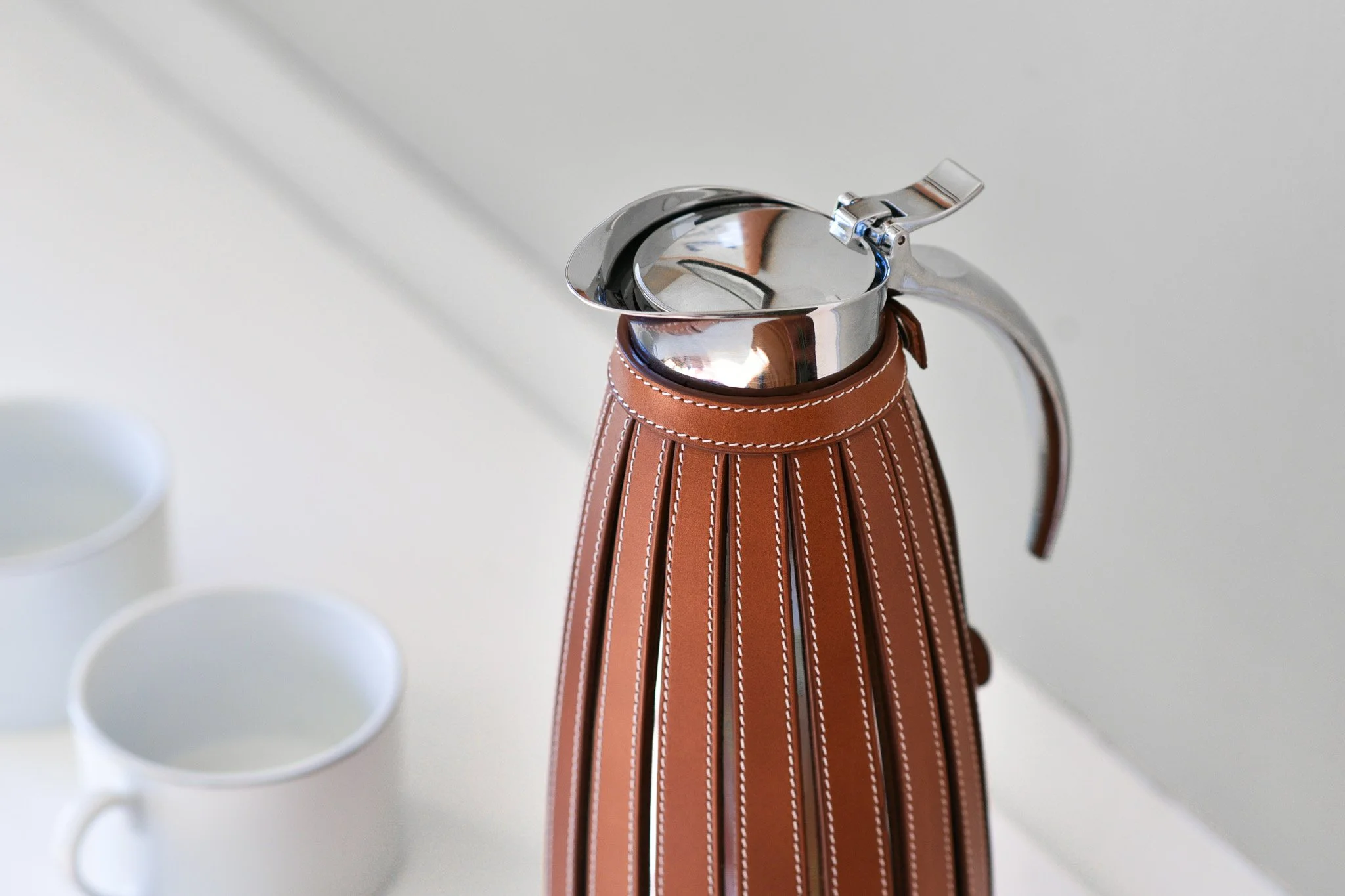 COWHIDE STRAP CARAFE COVER