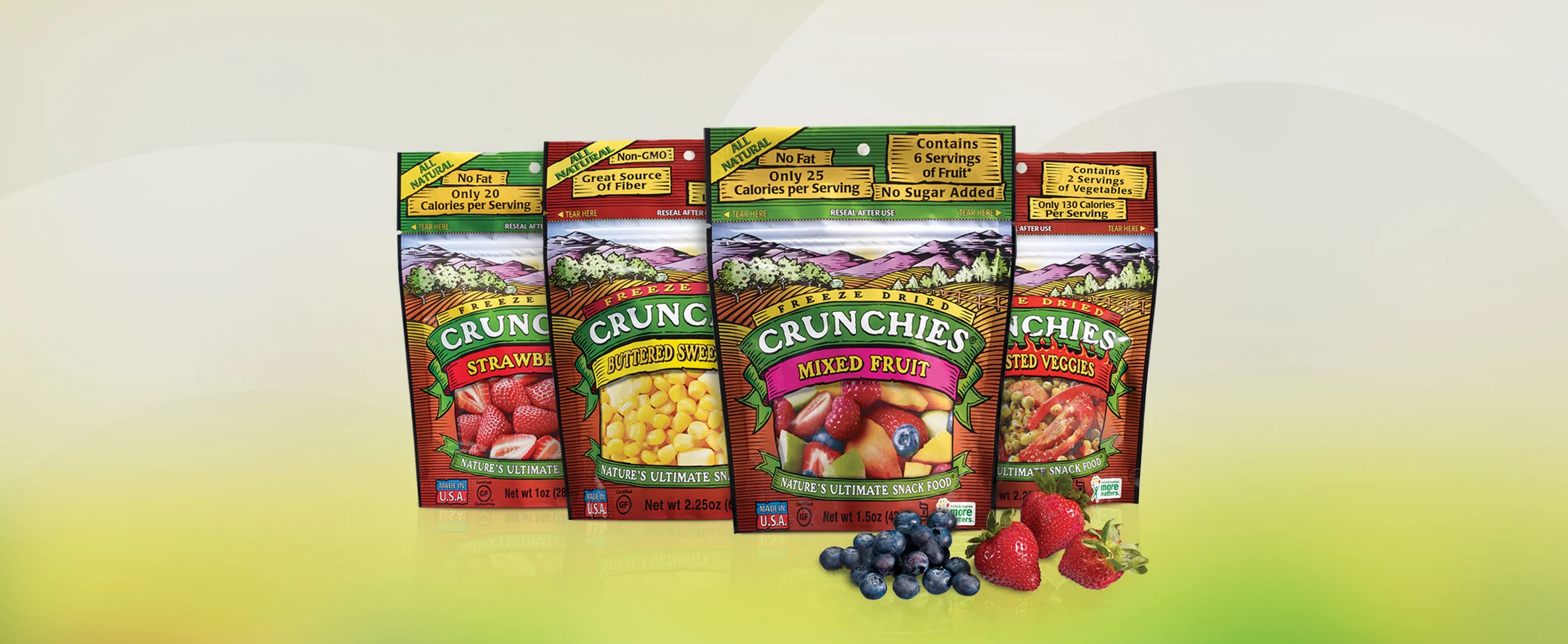 Selection of different product packages on bright green background
