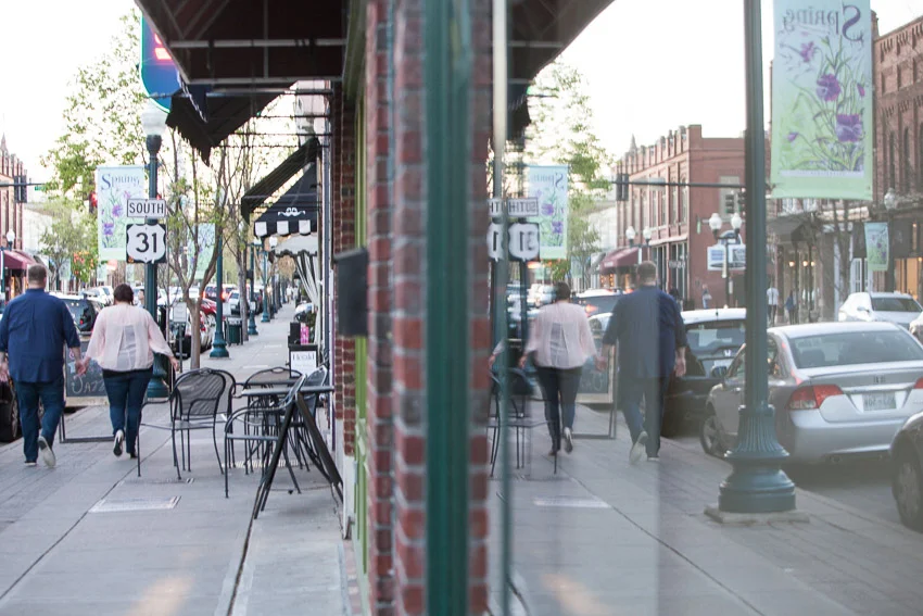 Downtown Franklin was a perfect place to wrap up the engagement photo session.