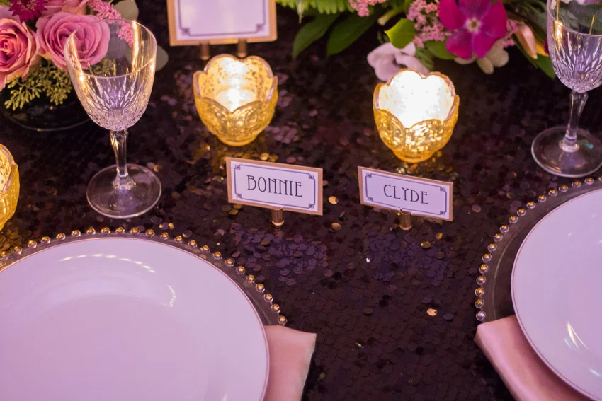 Table Scape for Bonnie and Clyde Styled Wedding