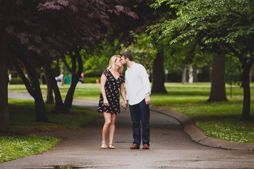 It rained all day and stopped just in time for their engagement session at Nashville Centennial Park