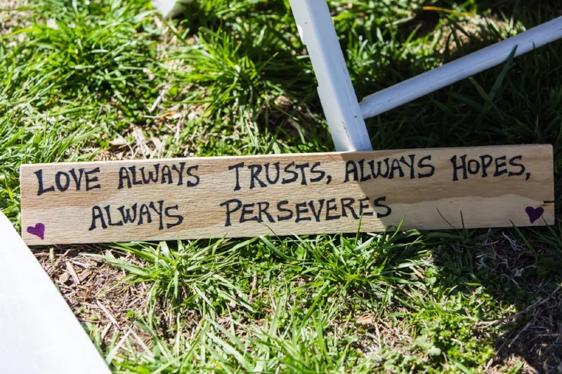 The beautiful and creative signs that lined the aisle were all DIY. Great Job!