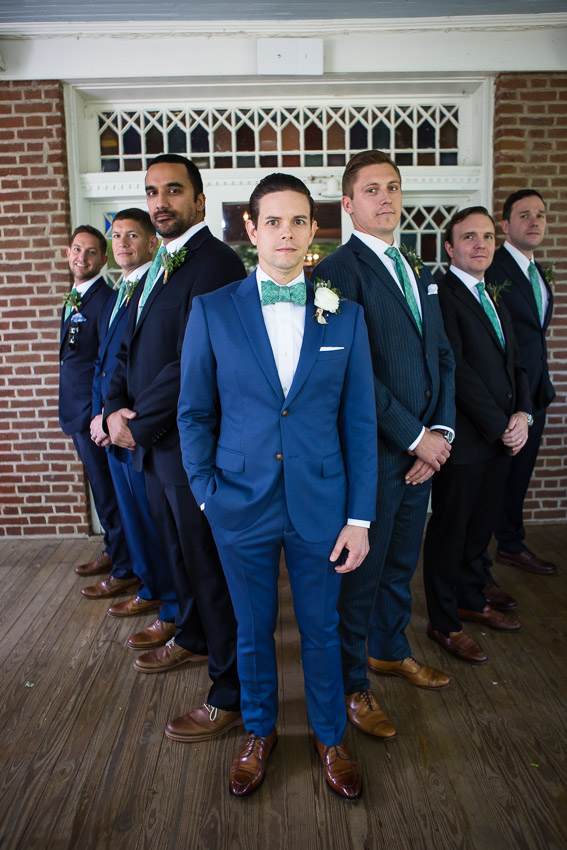 Groom with his groomsmen before wedding