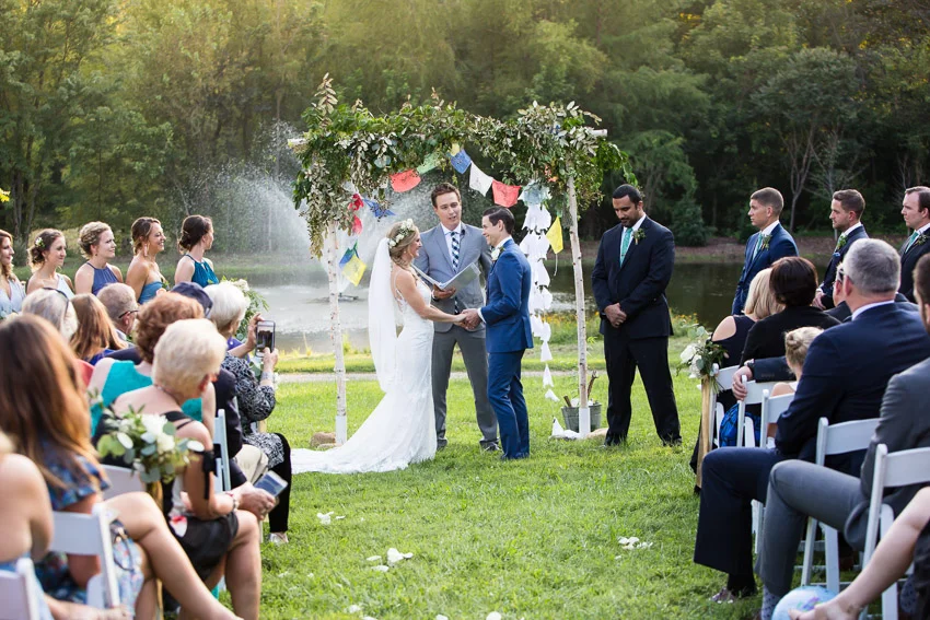 The gorgeous lakeside ceremony location at Homestead Manor