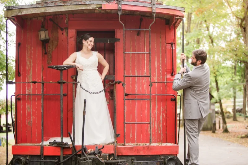 Bride and Groom at Smiley Hollow Wedding