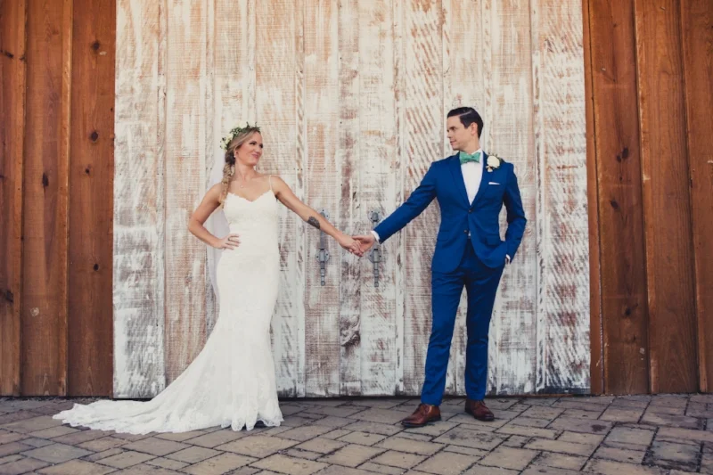 Fun wedding couple Image