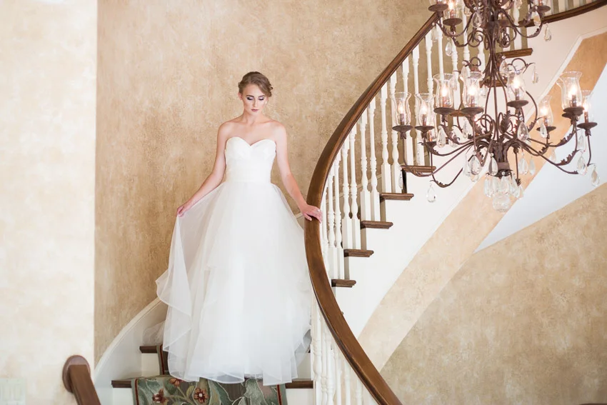The Estate at Cherokee Dock has the most gorgeous staircase for your grand wedding day entrance