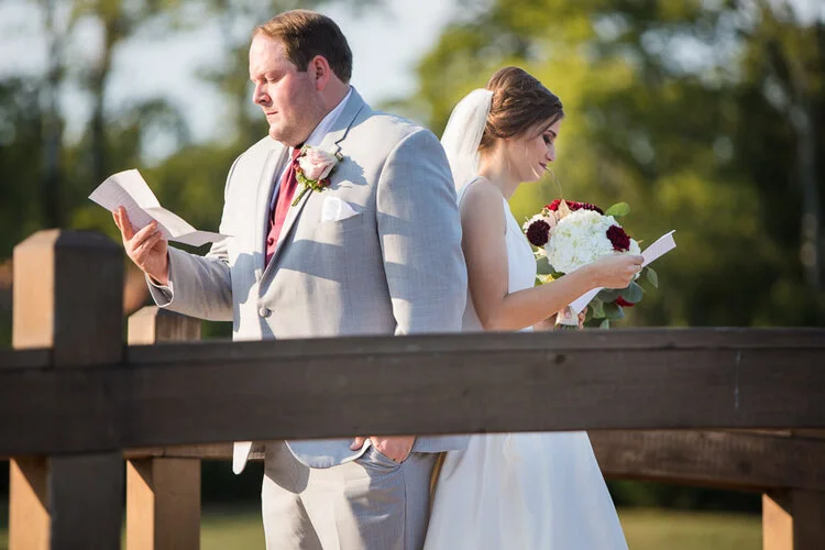 A private letter reading between the bride and groom before the first look.