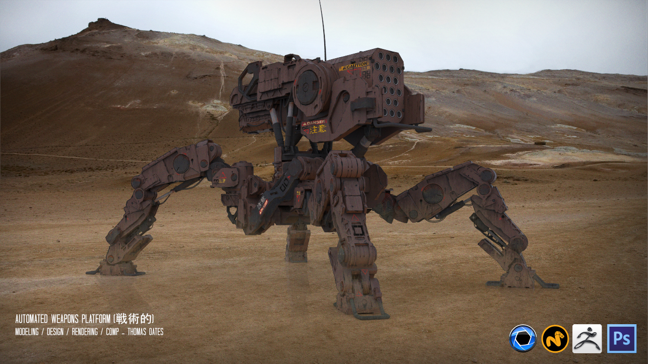 Automated Weapons Platform The A.W.P is an capable of traversing difficult terrain with ease, It has the mobility to enter remote locations inaccessible or inhospitable to regular soldiers. this model is fitted with a missile launcher and upgraded chassis allowing it to be lifted and deployed by chopper.