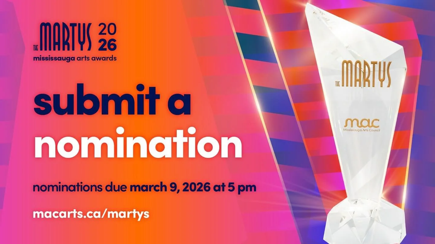 Mississauga artists, get ready! Nominations are now OPEN for the 31st annual Mississauga Arts Awards (MARTYS)!

The MARTYS are the @mississauga.arts Council&rsquo;s annual awards celebration, recognizing the outstanding contributions of both individu