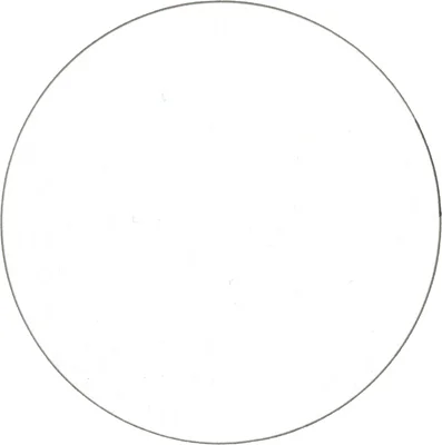 1) Start with a circle bubble shape. For this step by step, I will use colored pencils and a dash of white paint.