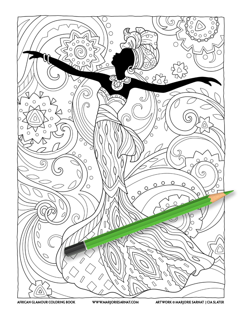 Woman with Swirly Background