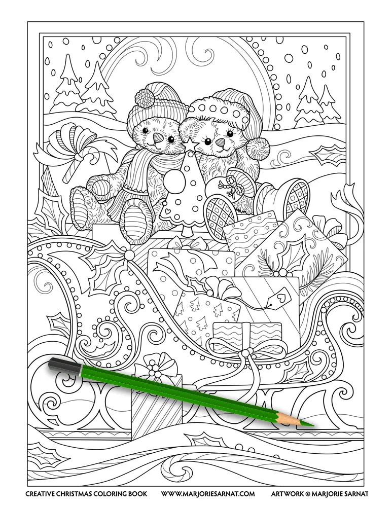 Teddies on a Sleigh