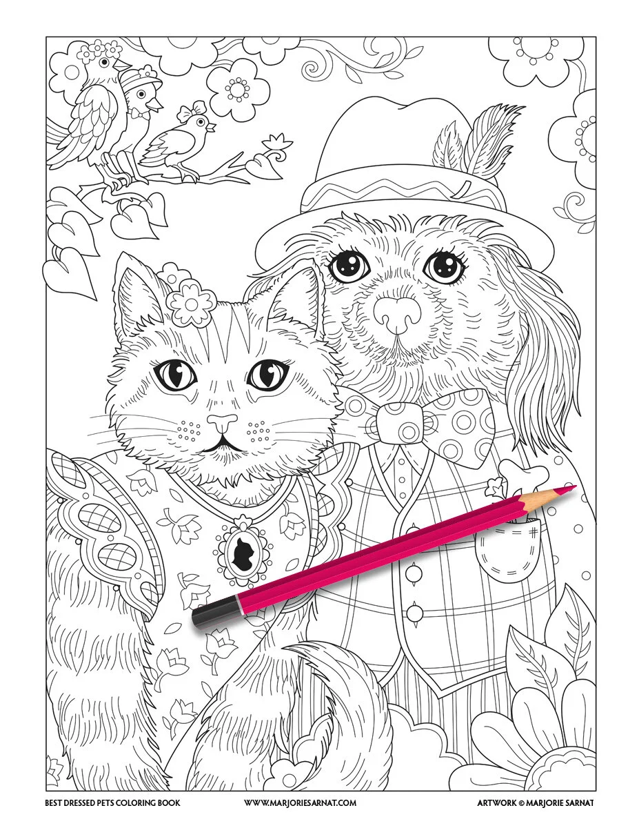 Spectacular Well Dressed Pets Coloring Book Background in 4K Spectacular Well Dressed Pets Coloring Book Background in 4K