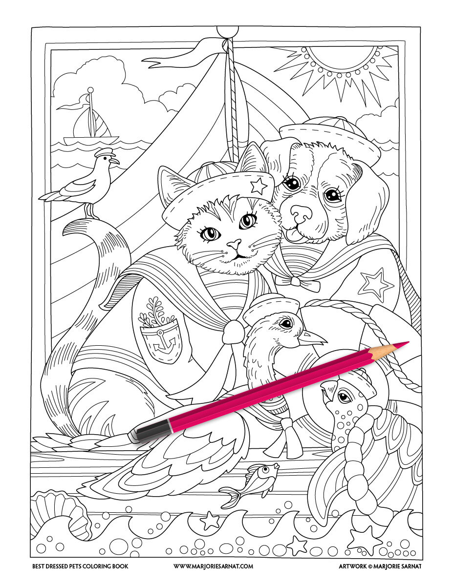 Crisp Well Dressed Pets Coloring Book Background Digital Art Crisp Well Dressed Pets Coloring Book Background Digital Art