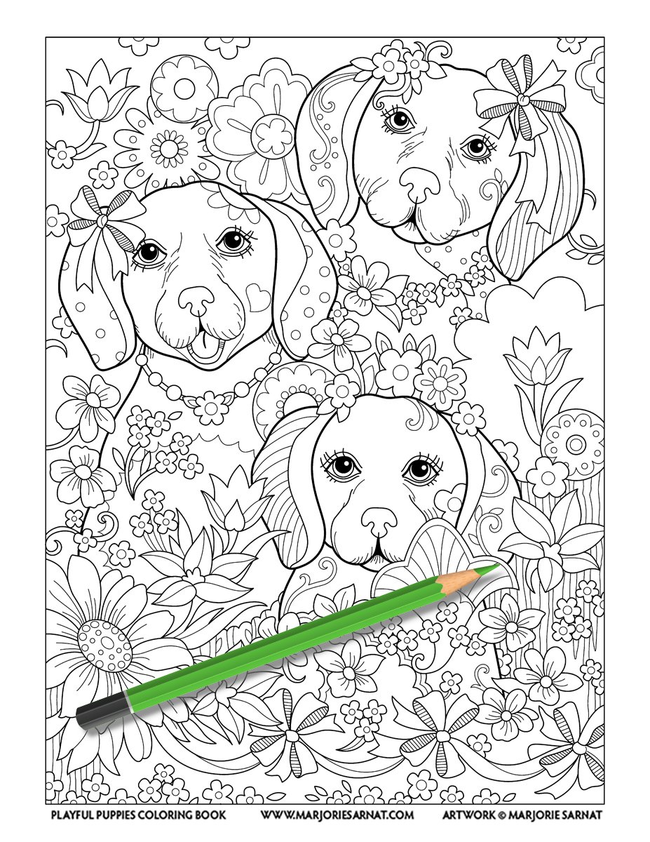 Creative Haven Playful Puppies Coloring Book [Book]