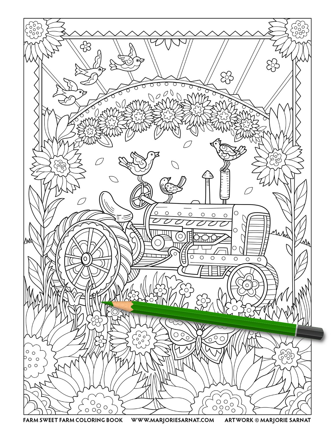 Tractor In Sunflowers