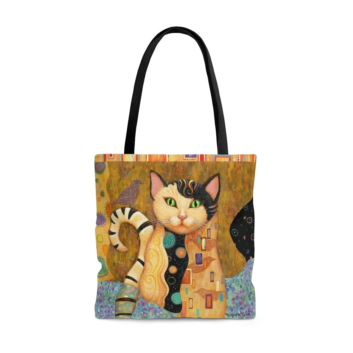 Gustav Klimt style Tote Bag, Kleo Kats, Audubon cat