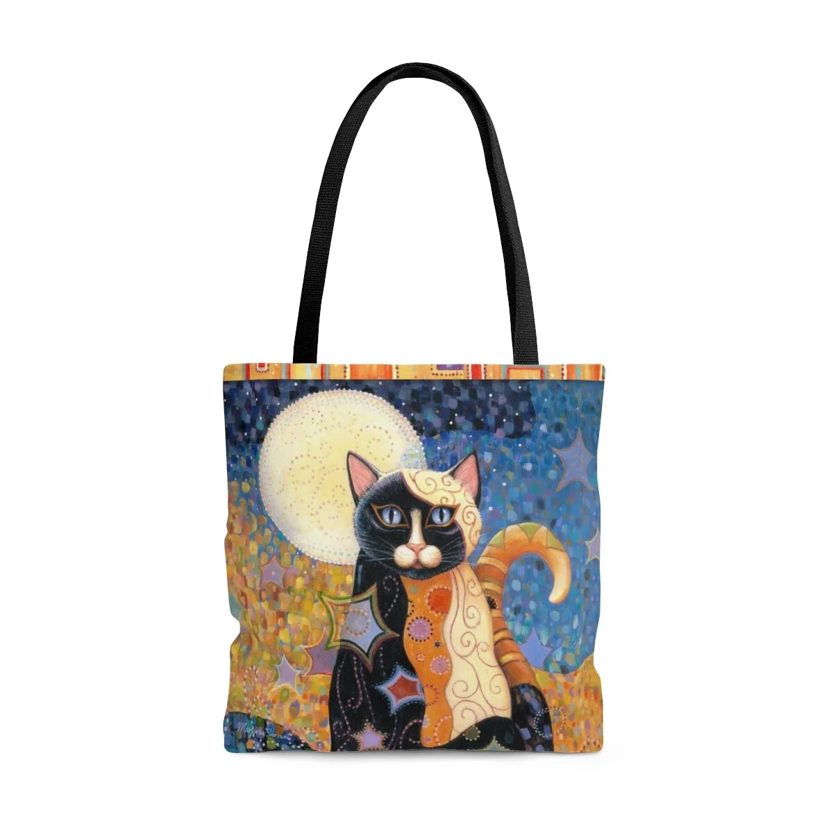 Gustav Klimt style Tote Bag, Kleo Kats, Luna cat