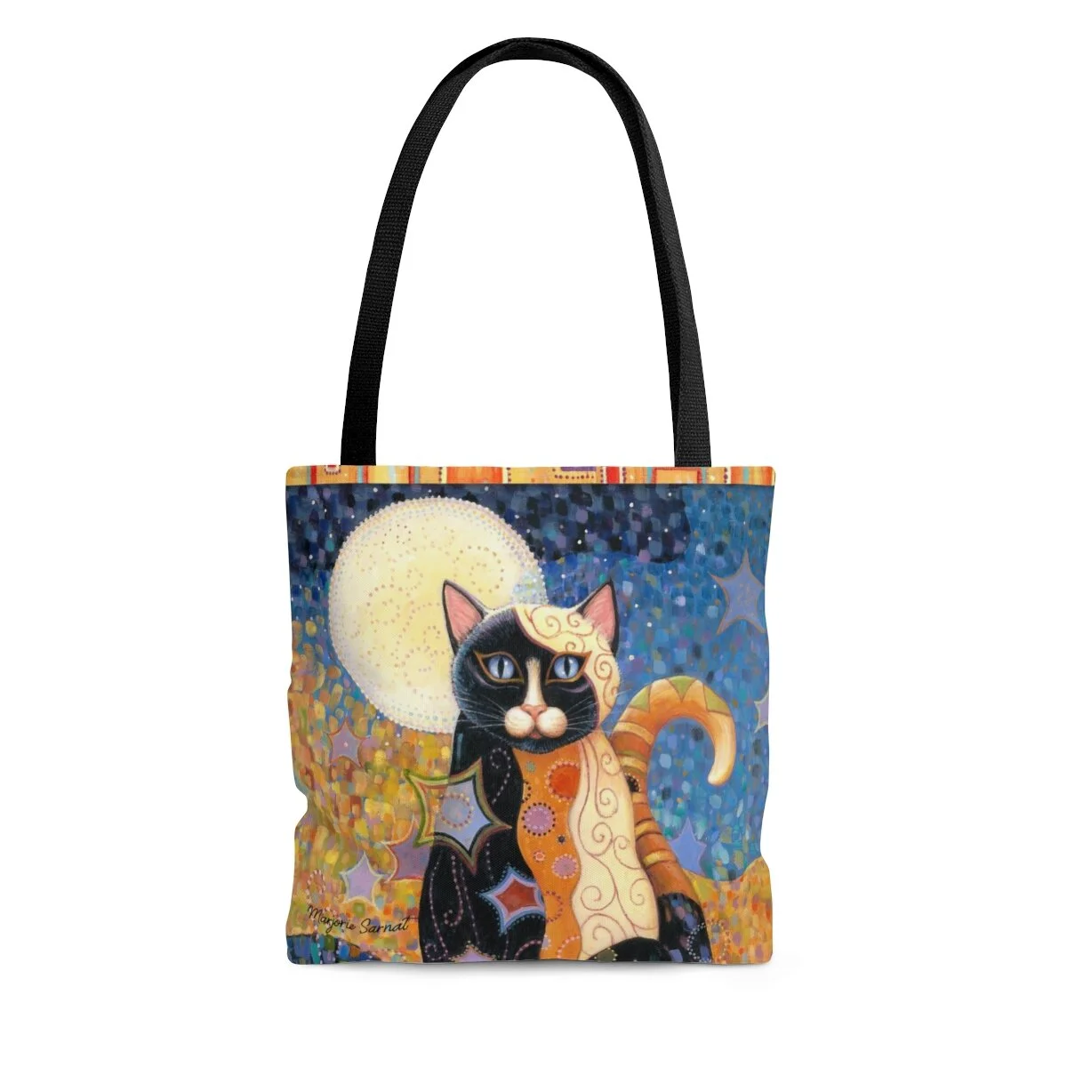 Gustav Klimt style Tote Bag, Kleo Kats, Luna cat