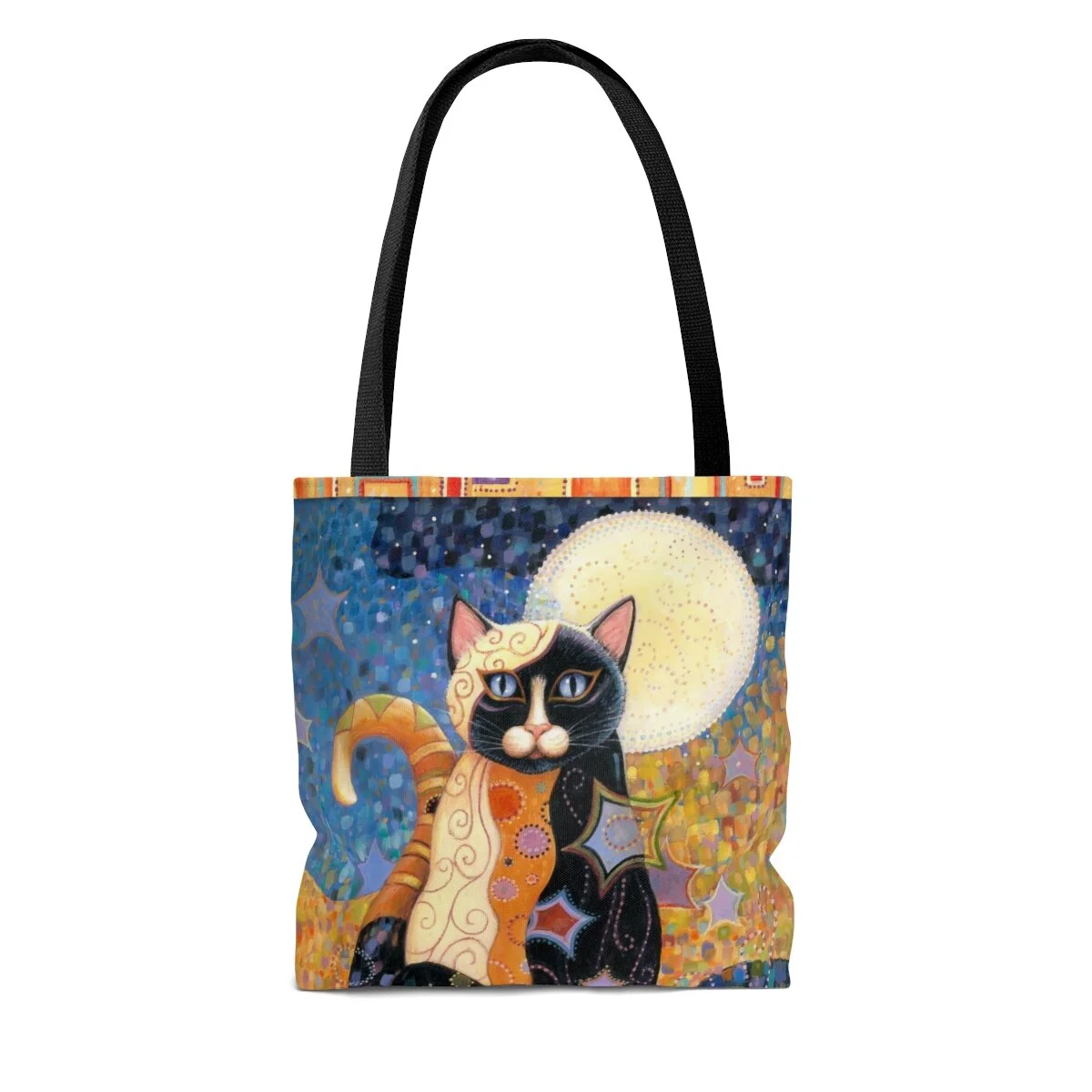 Gustav Klimt style Tote Bag, Kleo Kats, Luna cat