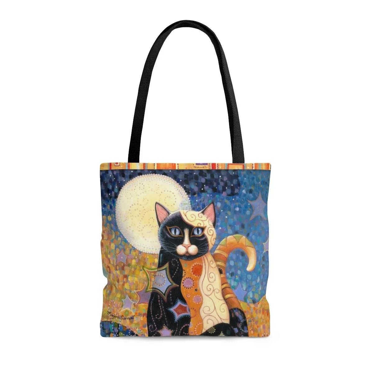 Gustav Klimt style Tote Bag, Kleo Kats, Luna cat
