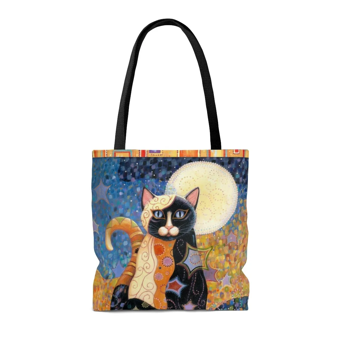 Gustav Klimt style Tote Bag, Kleo Kats, Luna cat