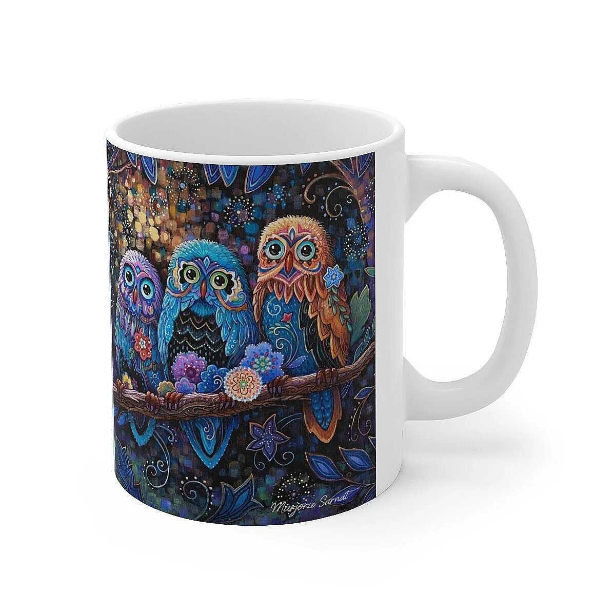Starlight Owls, "Three's a Charm" Mug, 11oz