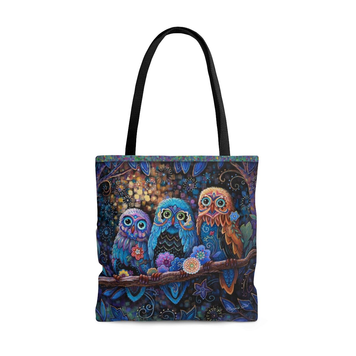 Starlight Owls, "Three's a Charm" Tote Bag