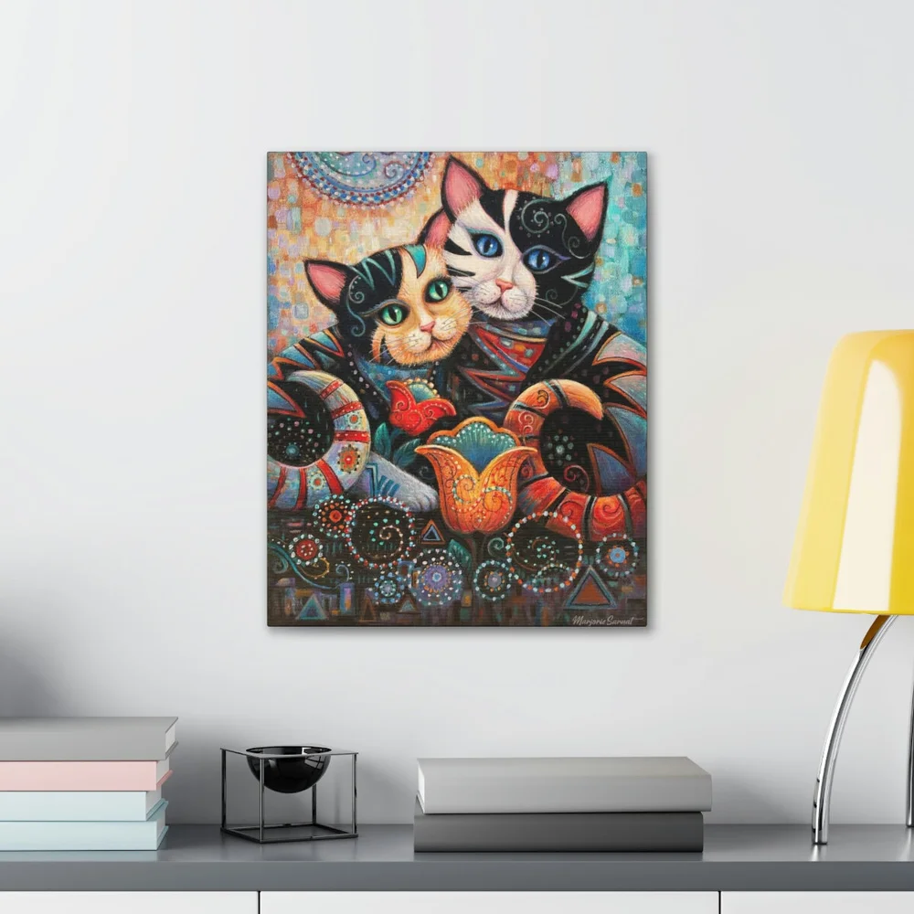 Kleo Kats – Kindred Spirits: Klimt Style Wall Art, Cats, Giclée