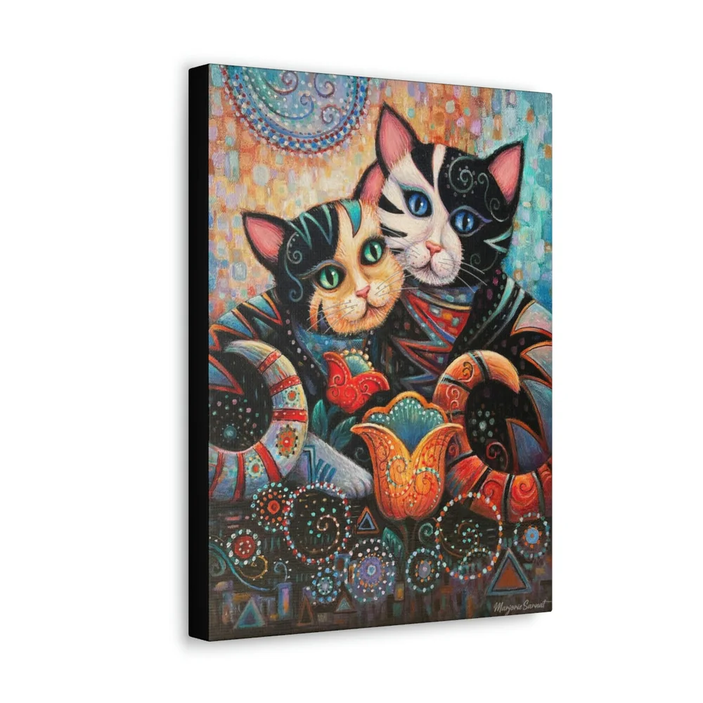 Kleo Kats – Kindred Spirits: Klimt Style Wall Art, Cats, Giclée