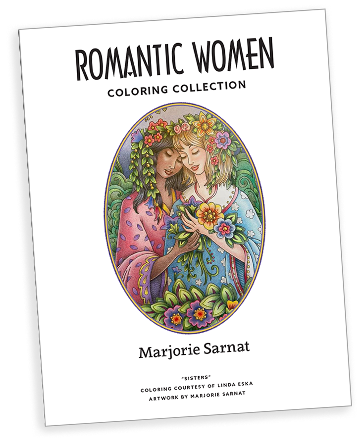 Romantic Women Coloring Collection, 9 Printable Coloring Pages — Marjorie  Sarnat Design & Illustration