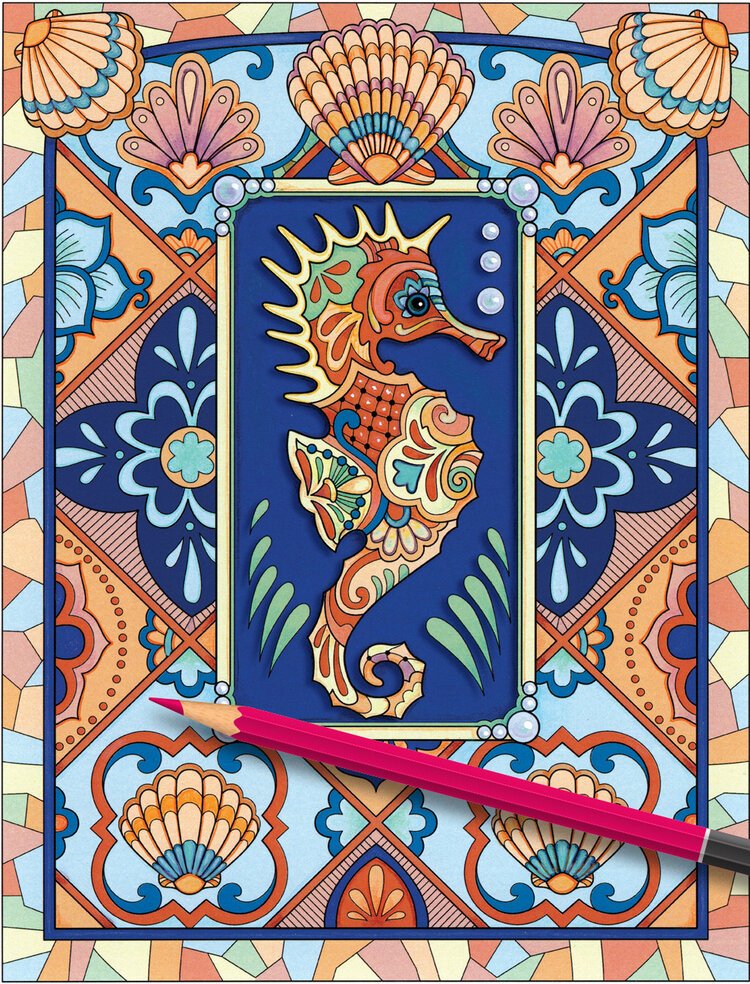 Elegant fantasy sea horse in profile