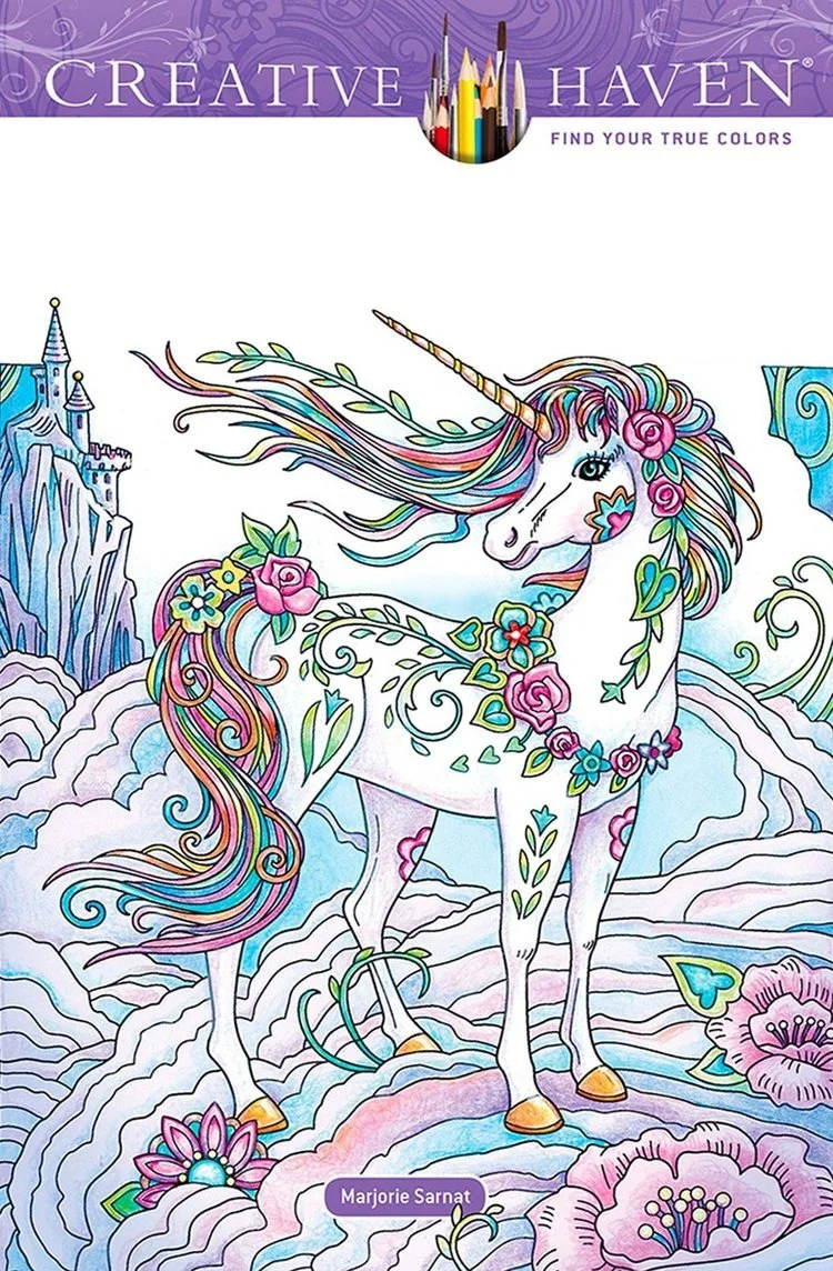 Majestic colorful unicorn with flowing mane