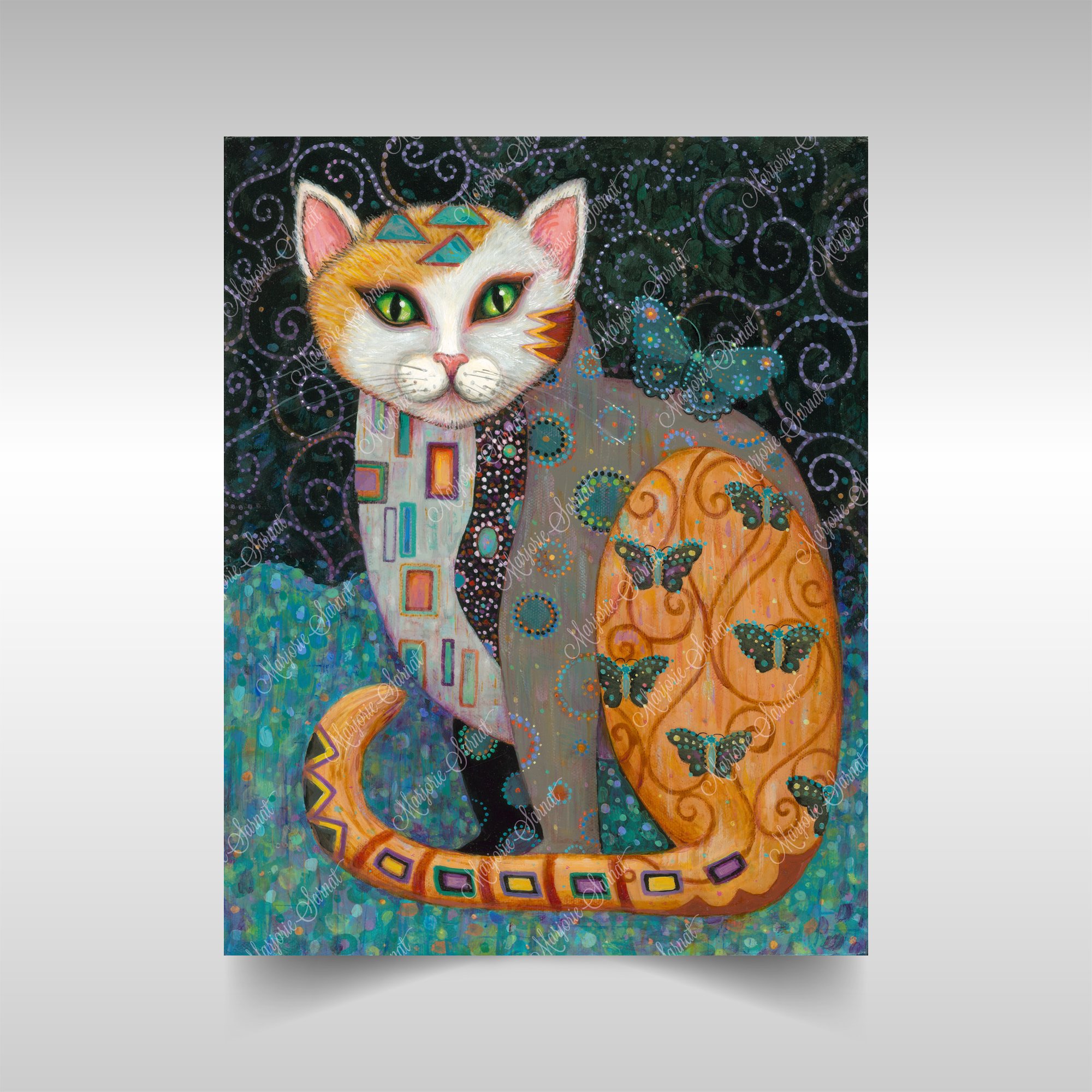 Kleo Kats, "Flutter" Poster, Low-glare Satin Finish, Heavyweight Paper