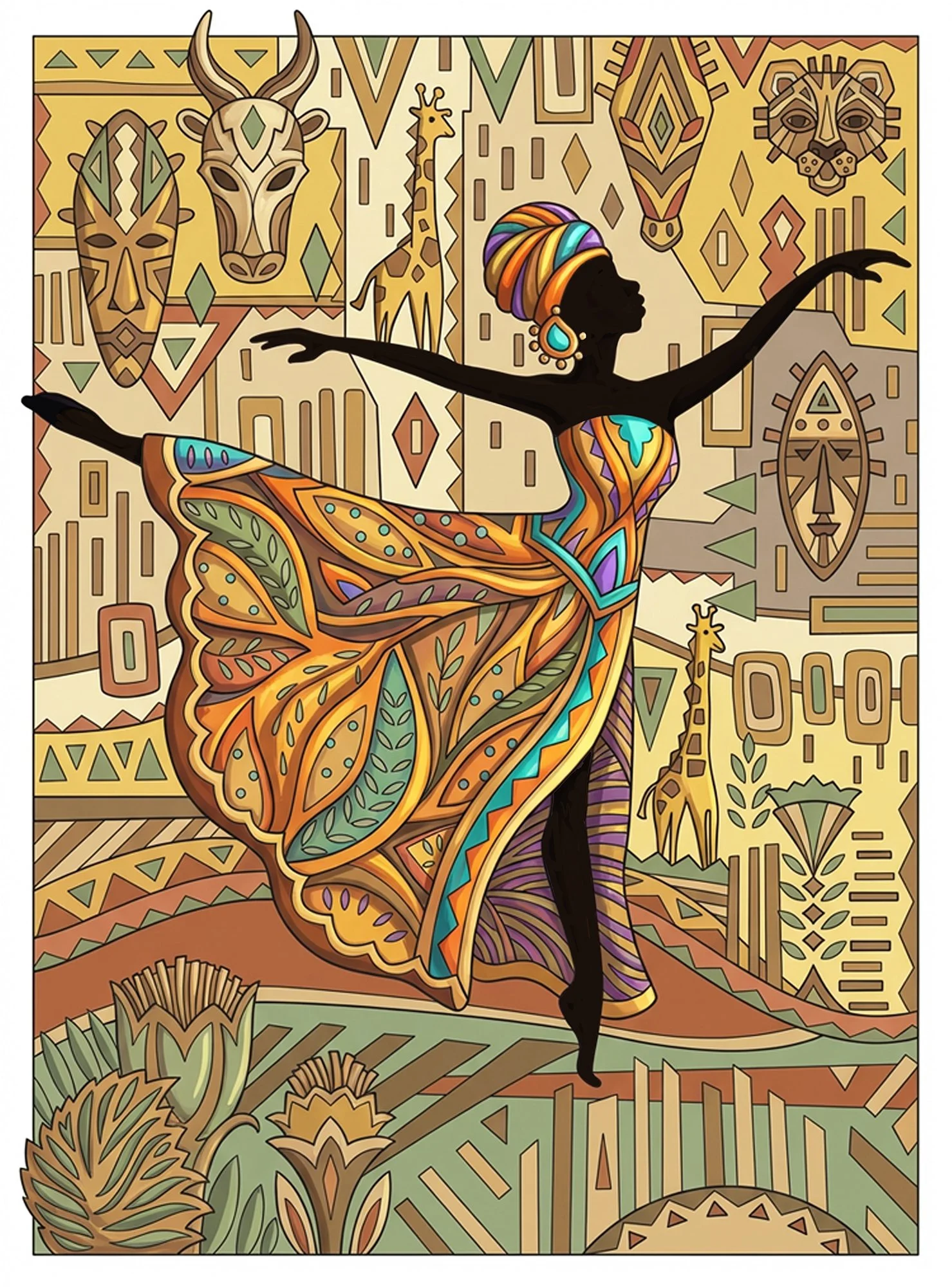  AFRICAN BEAUTY PAINTINGS 