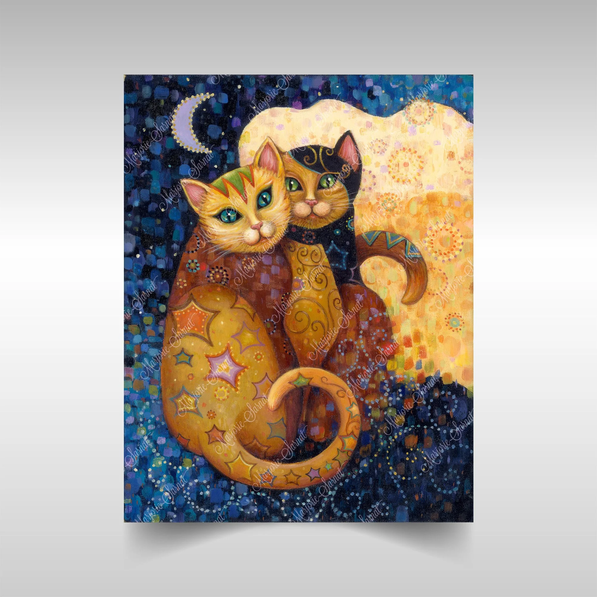 Kleo Kats, "Moonlighting" Poster, Low-glare Satin Finish, Heavyweight Paper