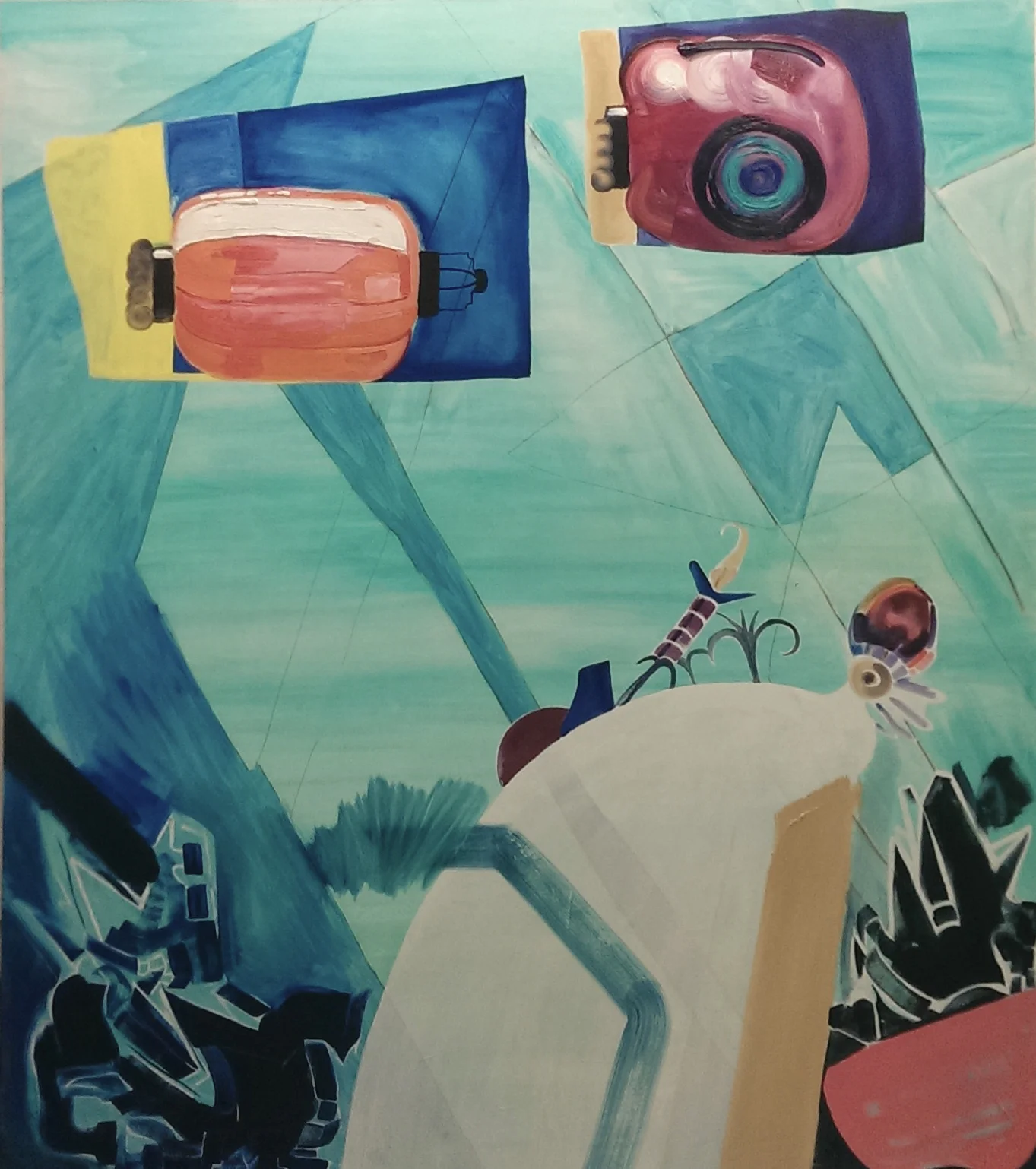 Pink Zeppelins, Oil on canvas, 2015.