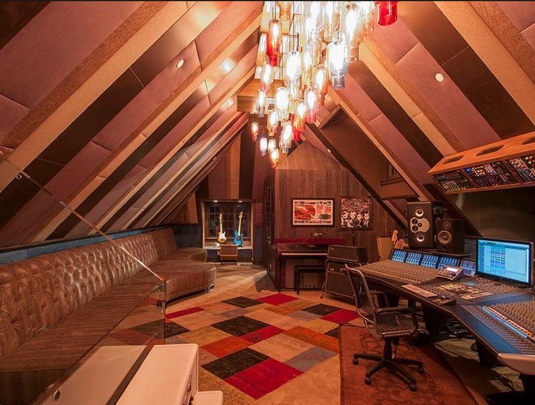 Santa Monica Music Studio in Residential Attic. Collab with Porta Bella Design