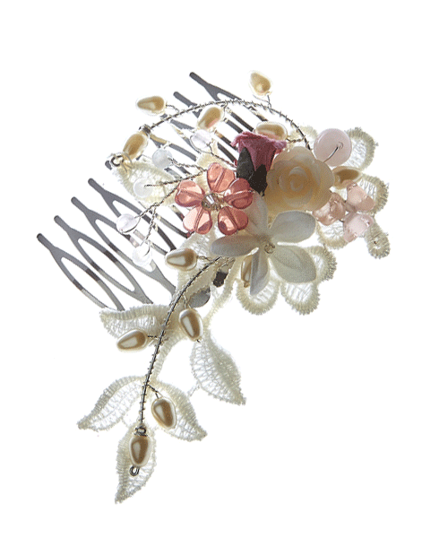 Floral lace hair comb