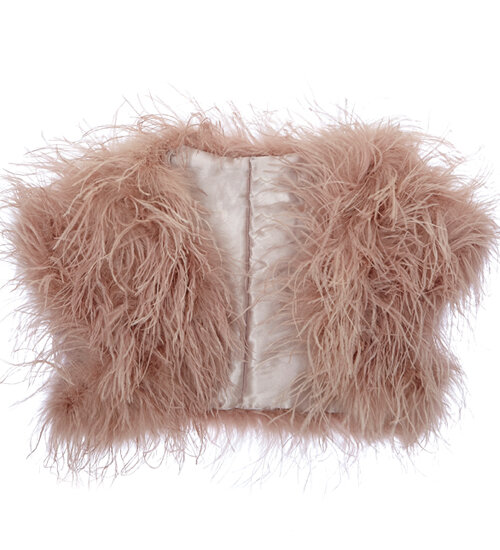 Blush Ostrich Feather Bolero