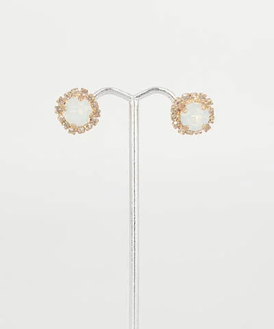 Swarovski Opal  &amp; Crystal &amp; Rose Gold Stud Earrings