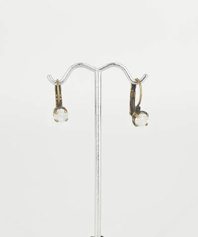 Swarovski Opal Crystal &amp; Brass Earrings