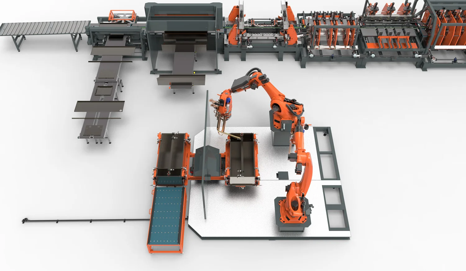 complete punching bending and welding production line for producing lockers and cabinets