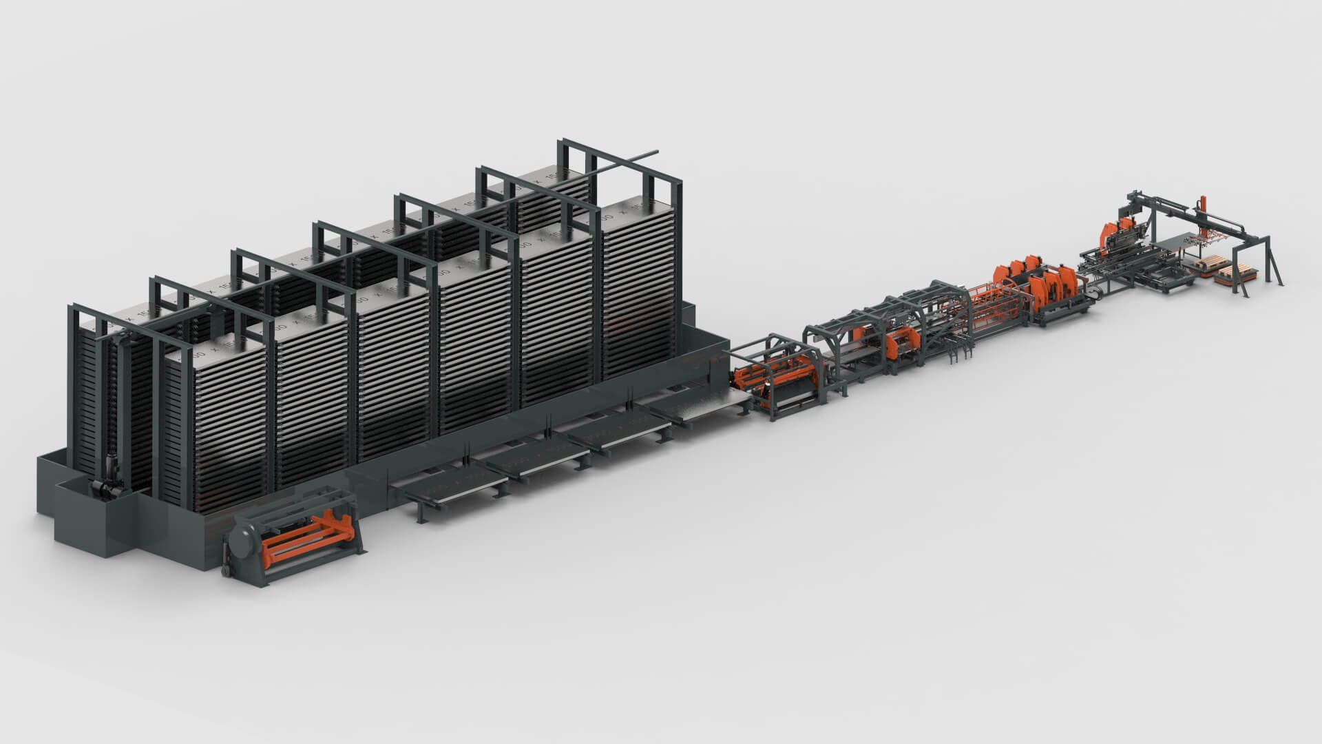 Steel Doors Sheet Metal Storage System, Cutting, Punching and Bending Production Line