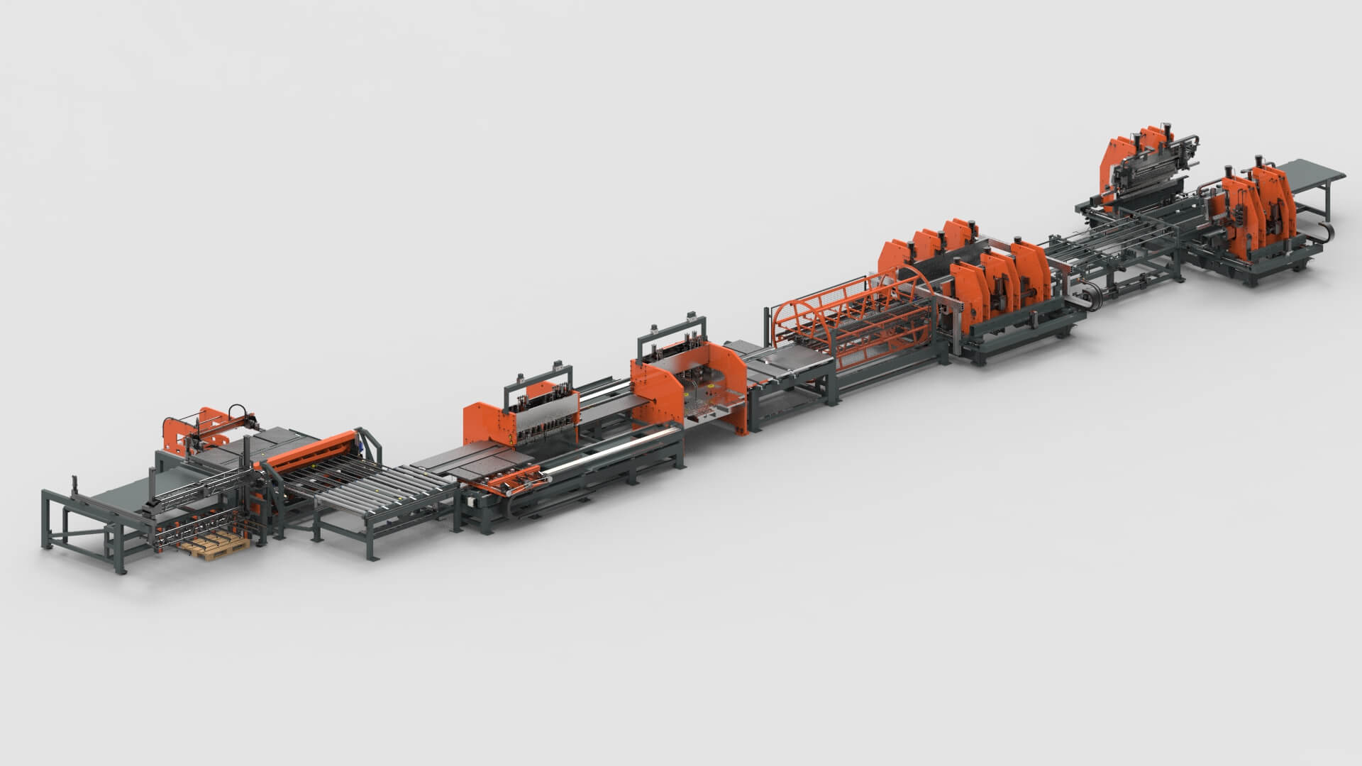Sheet Metal Cutting Punching Bending Production Line for Wall Systems