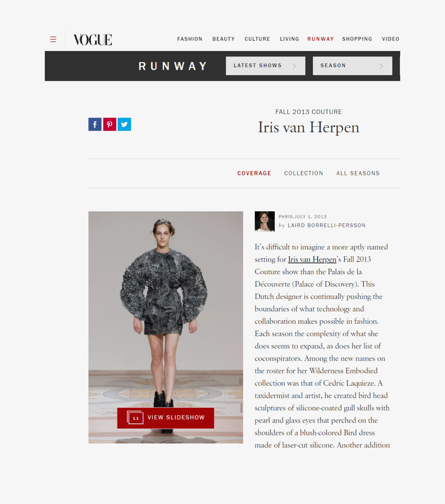 Iris Van Herpen - Haute Couture runway shoe — Michal Kukucka
