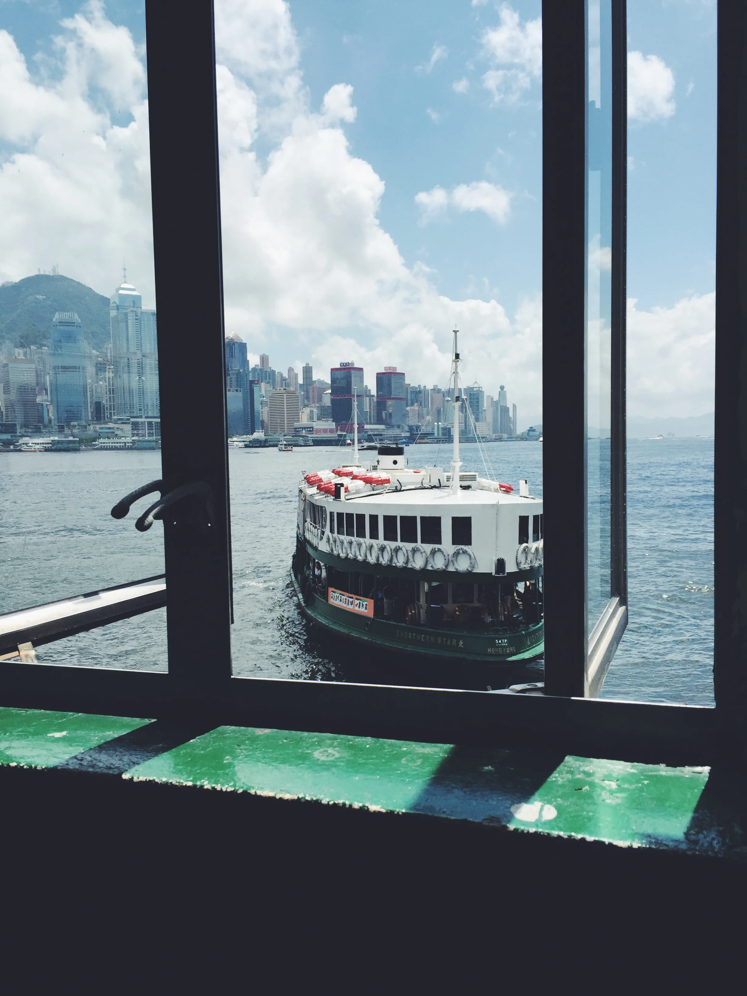 Waiting to board the Star Ferry.