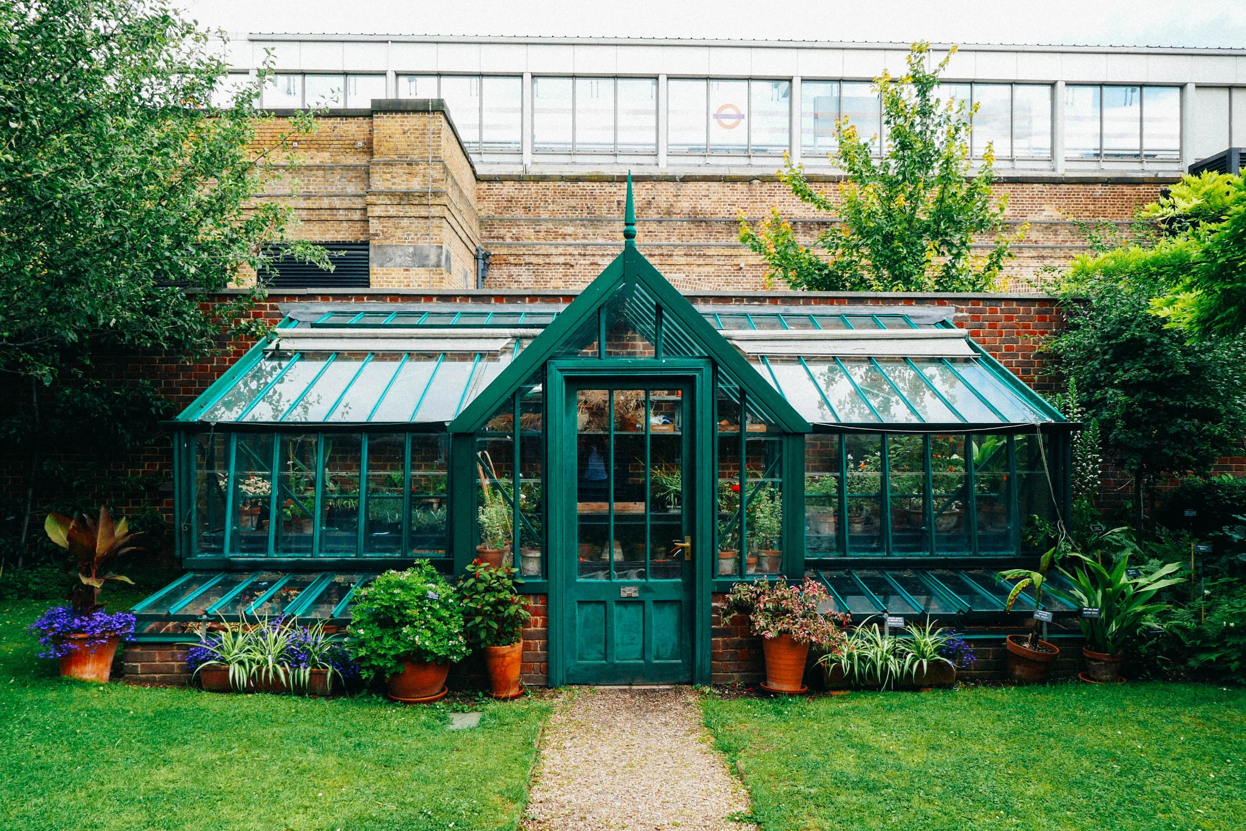 {The cutest little greenhouse at the Geffrye Musuem}