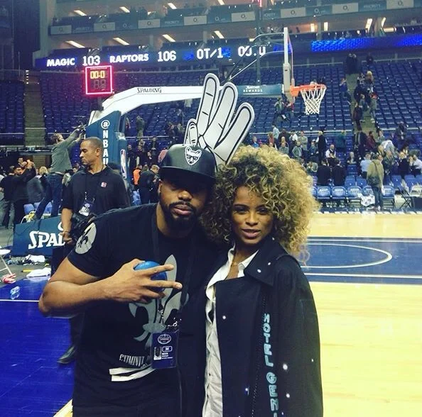 Court side BBC 1Xtra Radio Presenter Nesta McGregor with the lovely Fleur East